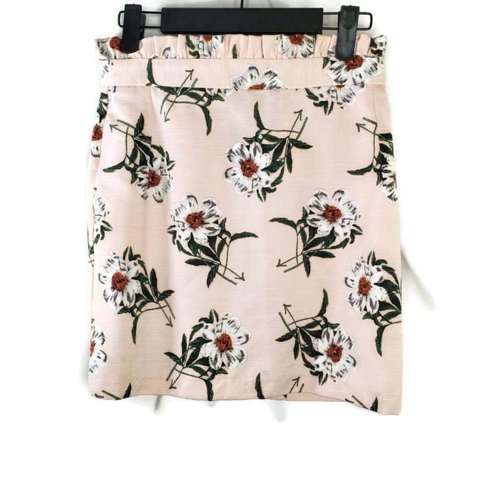 Topshop Pink Floral Mini Skirt Size 4 NWT